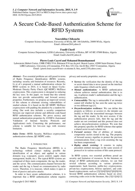 A Secure Authentication Scheme for RFID Systems☆